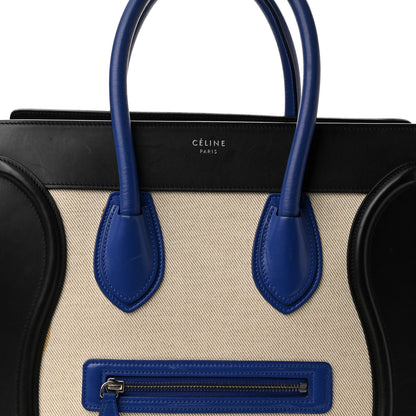Celine Canvas Smooth Calfskin Mini Tri-Color Luggage Indigo 6 of 9