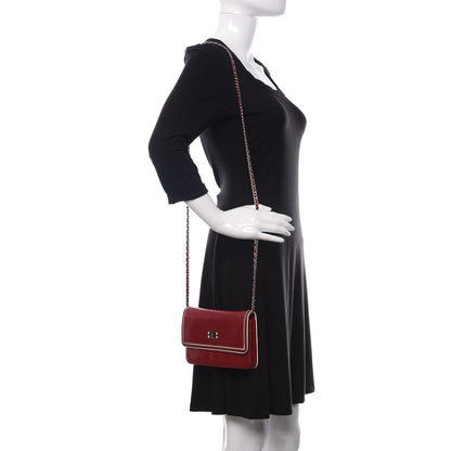 Chanel Lambskin Mademoiselle Wallet On Chain WOC Dark Red 2 of 16