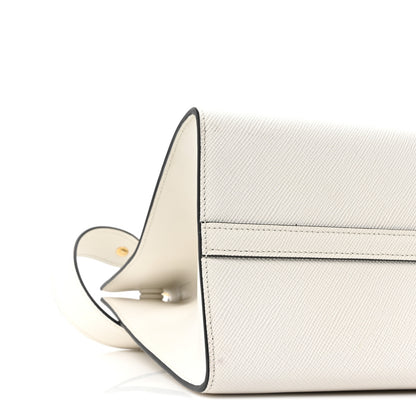 Prada Saffiano Cuir Calfskin Medium Monochrome Top Handle Tote White 9 of 10