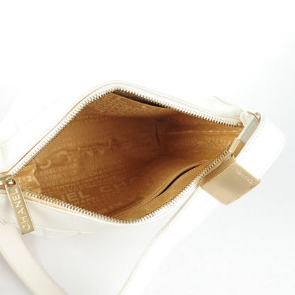 Chanel Lambskin Chocolate Bar Quilted Small Shoulder Bag White 5 of 10