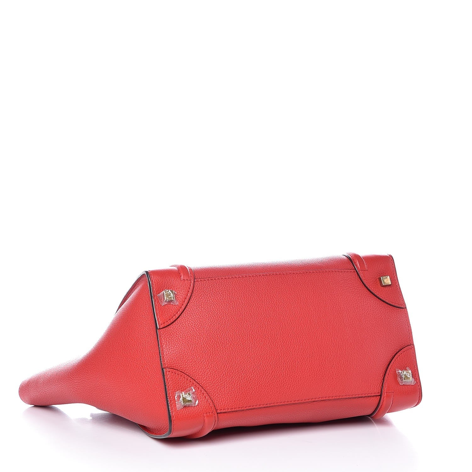 Celine Drummed Calfskin Mini Luggage Coquelicot 4 of 7