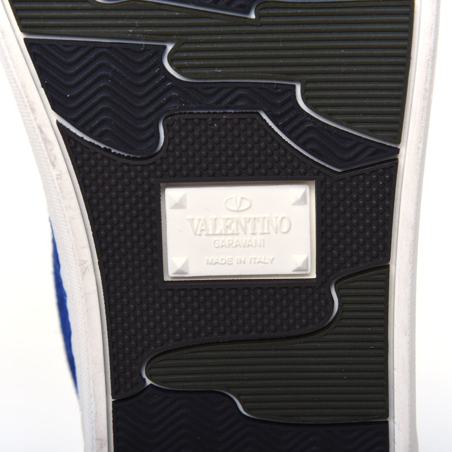 Suede Calfskin Mens Rockstud Flycrew Sneakers 40 Navy White