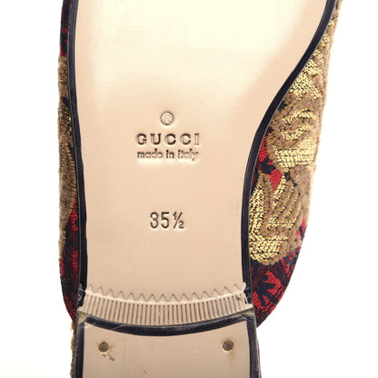 Gucci Jacquard Floral Womens Princetown Slippers 35.5 Black Camel 7 of 9