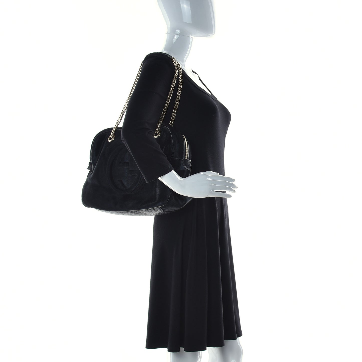 Pony Hair Medium Soho Bowler Black