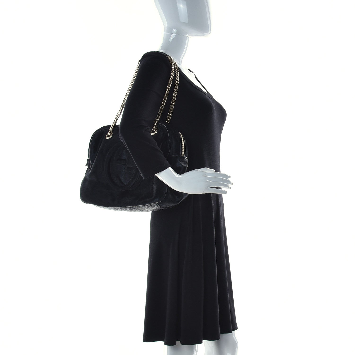 Gucci Pony Hair Medium Soho Bowler Black 2 of 14