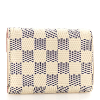 Louis Vuitton Damier Azur Victorine Wallet Rose Ballerine 3 of 9