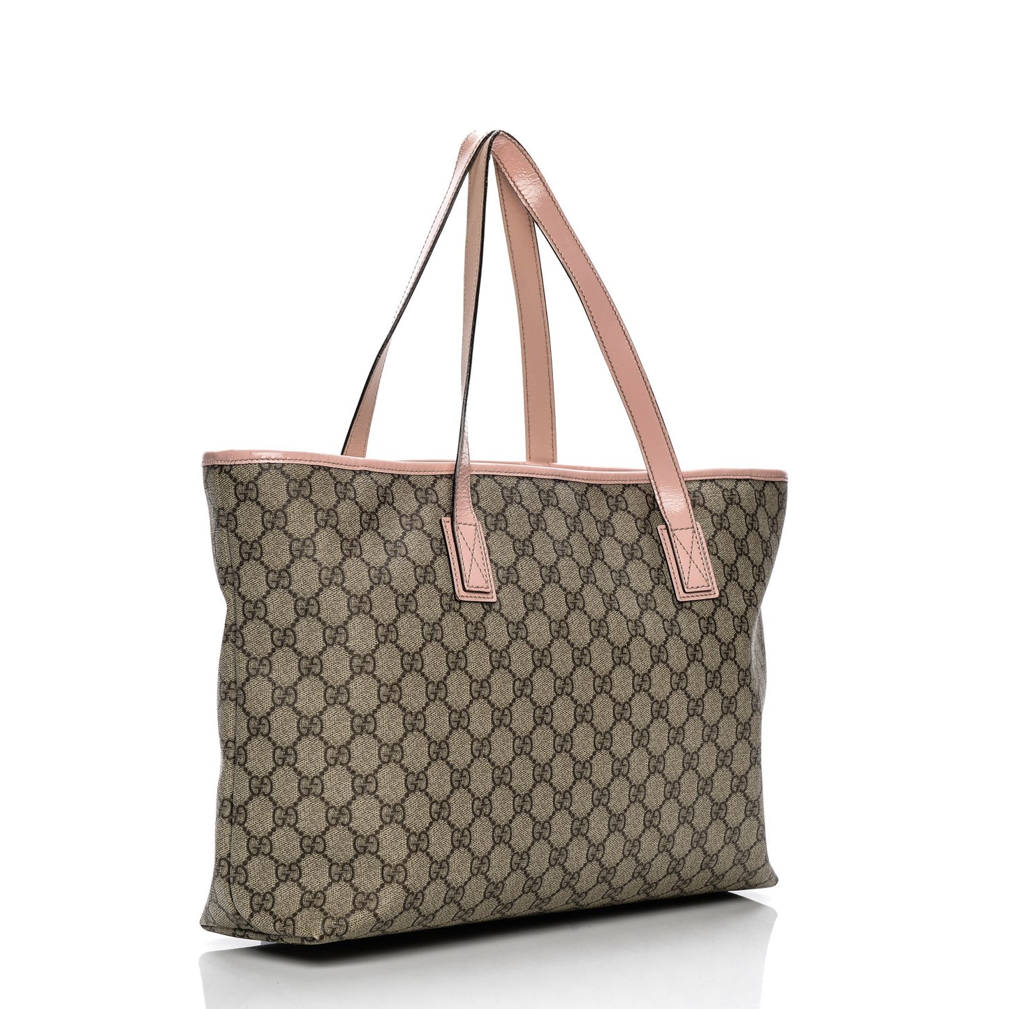 GG Supreme Monogram Medium Zippered Shopping Tote Pink
