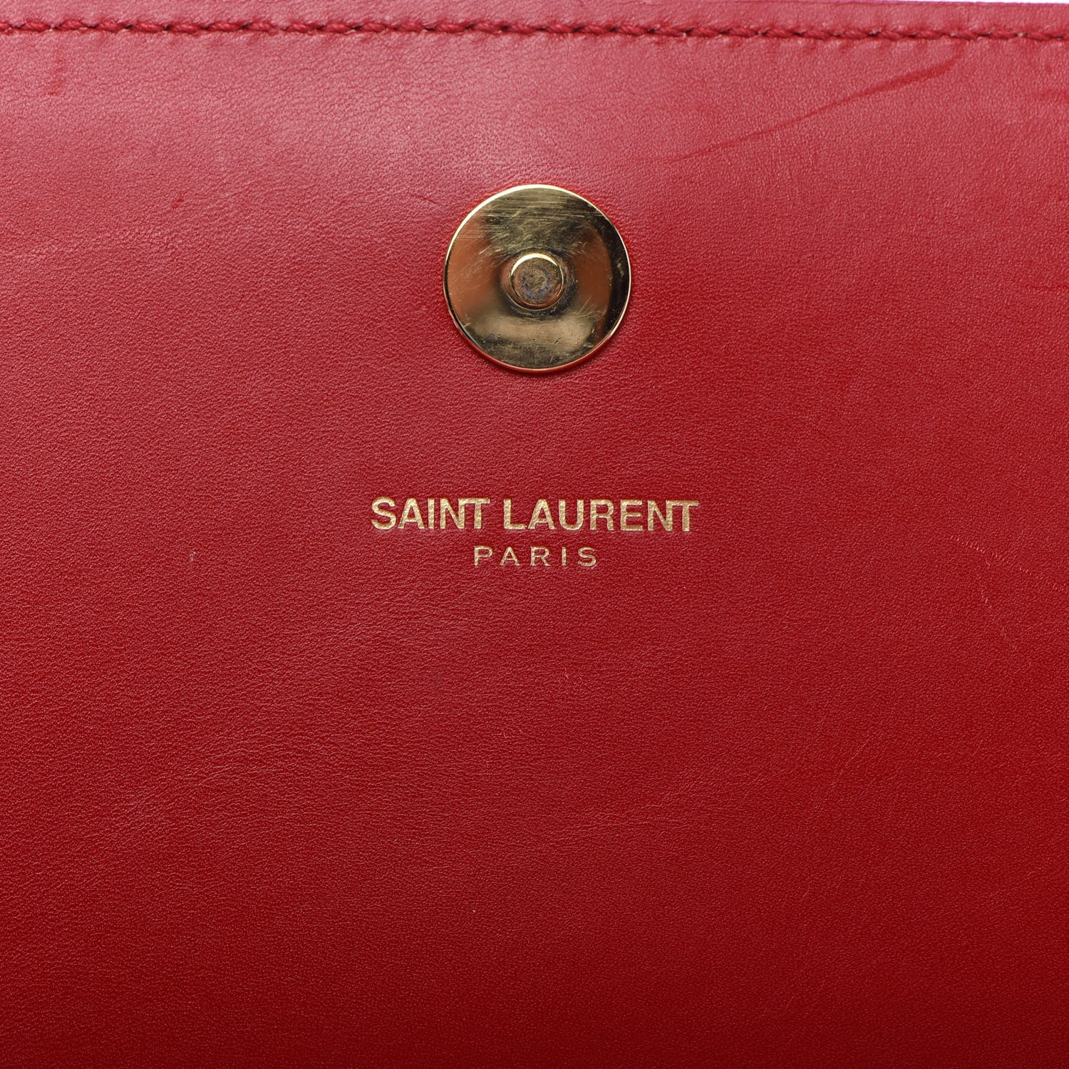 Saint Laurent Calfskin Monogram Cassandre Clutch Rouge Orient 7 of 10