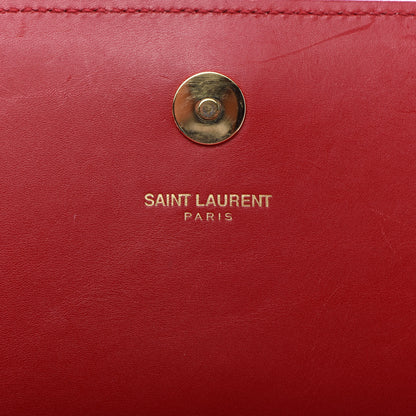 Saint Laurent Calfskin Monogram Cassandre Clutch Rouge Orient 7 of 10