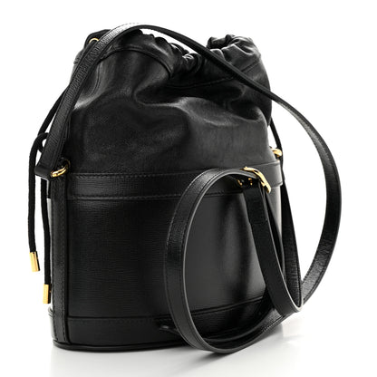 Gucci Azalea Sakai Calfskin Horsebit 1955 Drawstring Bucket Bag Black 3 of 10