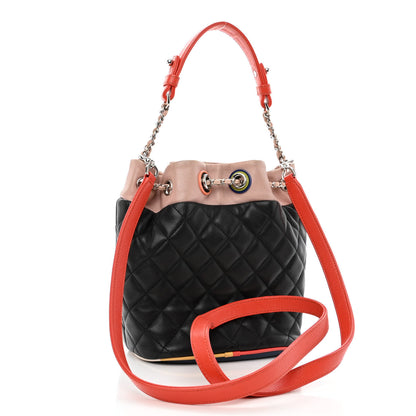 Chanel Lambskin Quilted Cuba Drawstring Tote Multicolor 3 of 12