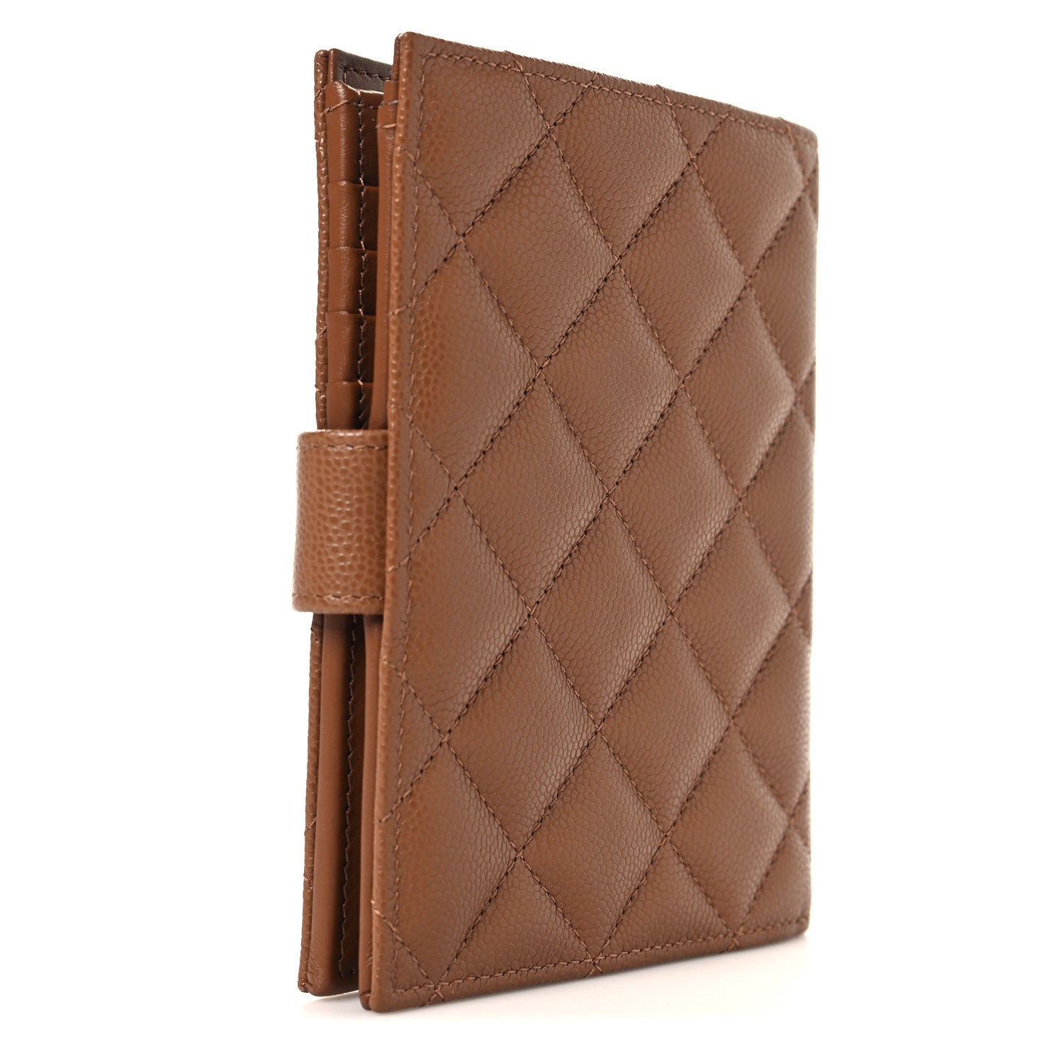 Chanel Caviar Quilted Passport Holder Camel 3 of 8