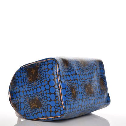 Louis Vuitton Monogram Kusama Town Speedy 30 Blue 4 of 9