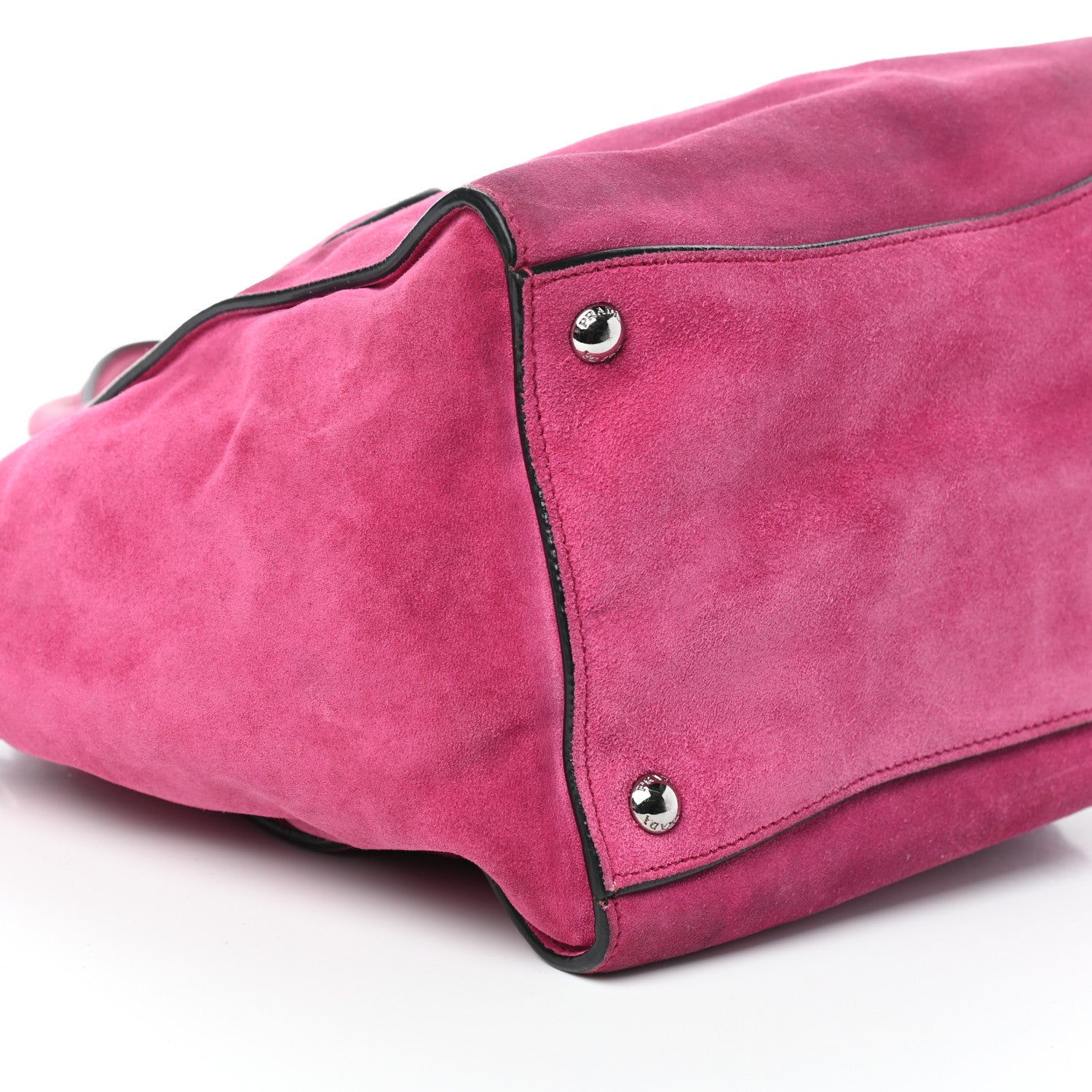 Prada Scamosciato Suede Twin Pocket Tote Fuxia 8 of 9
