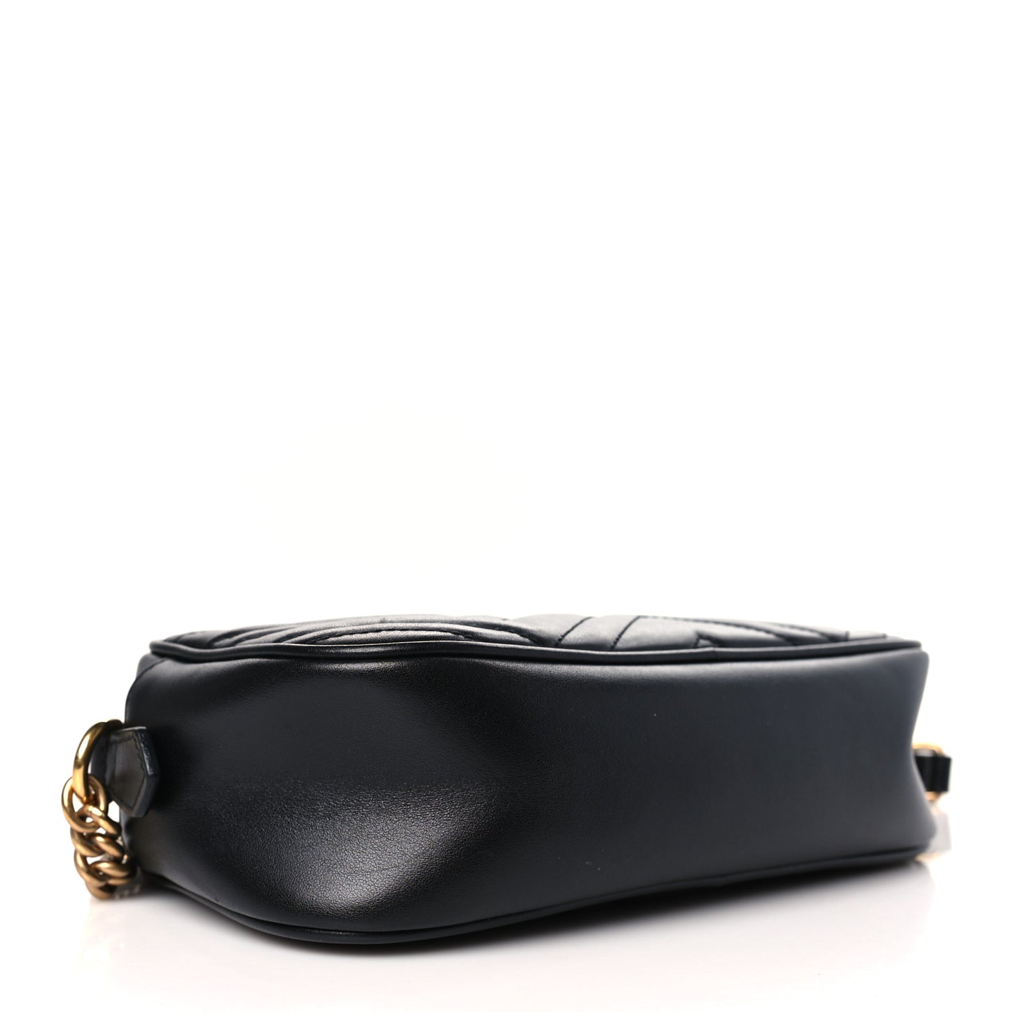 Calfskin Matelasse Small GG Marmont Chain Shoulder Bag Black