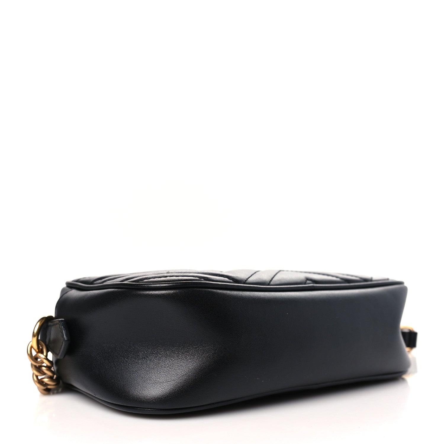 Gucci Calfskin Matelasse Small GG Marmont Chain Shoulder Bag Black 4 of 10
