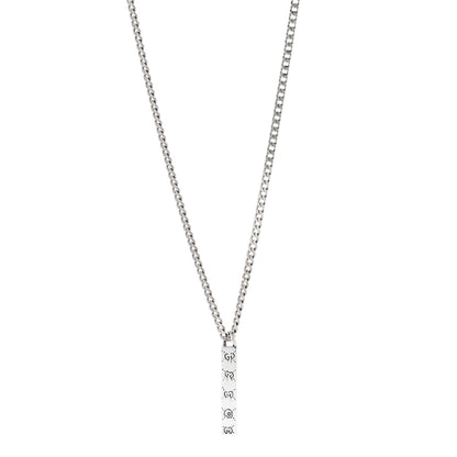 Gucci Sterling Silver Gucci Ghost Bar Pendant Necklace 1 of 5