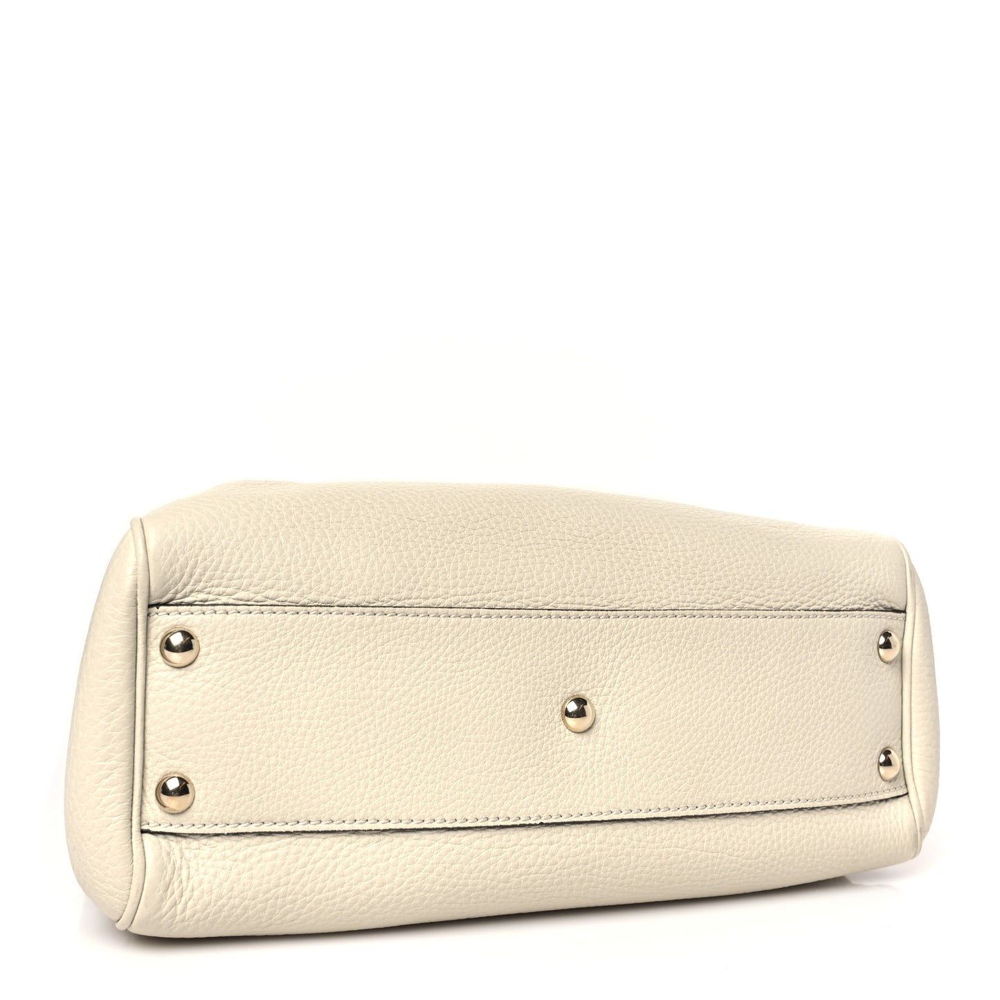 Calfskin Small Bamboo Shopper Tote White