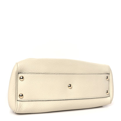 Gucci Calfskin Small Bamboo Shopper Tote White 4 of 9