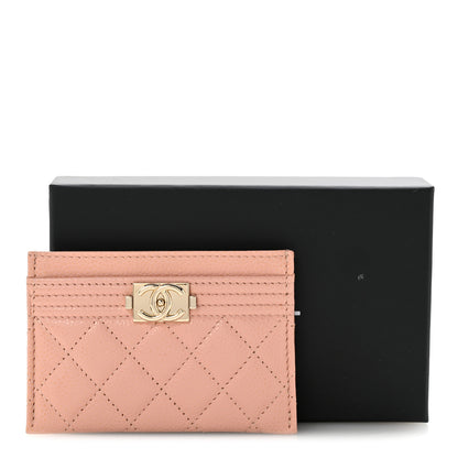 Chanel Caviar Quilted Boy Card Holder Light Pink 10 of 10
