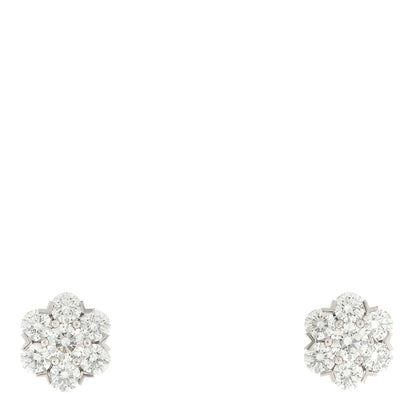 Van Cleef & Arpels 18K White Gold Diamond Fleurette Earrings 1 of 5