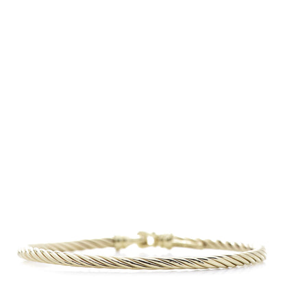 David Yurman 18K Yellow Gold 3mm Kids Cable Buckle Bracelet 3 of 4