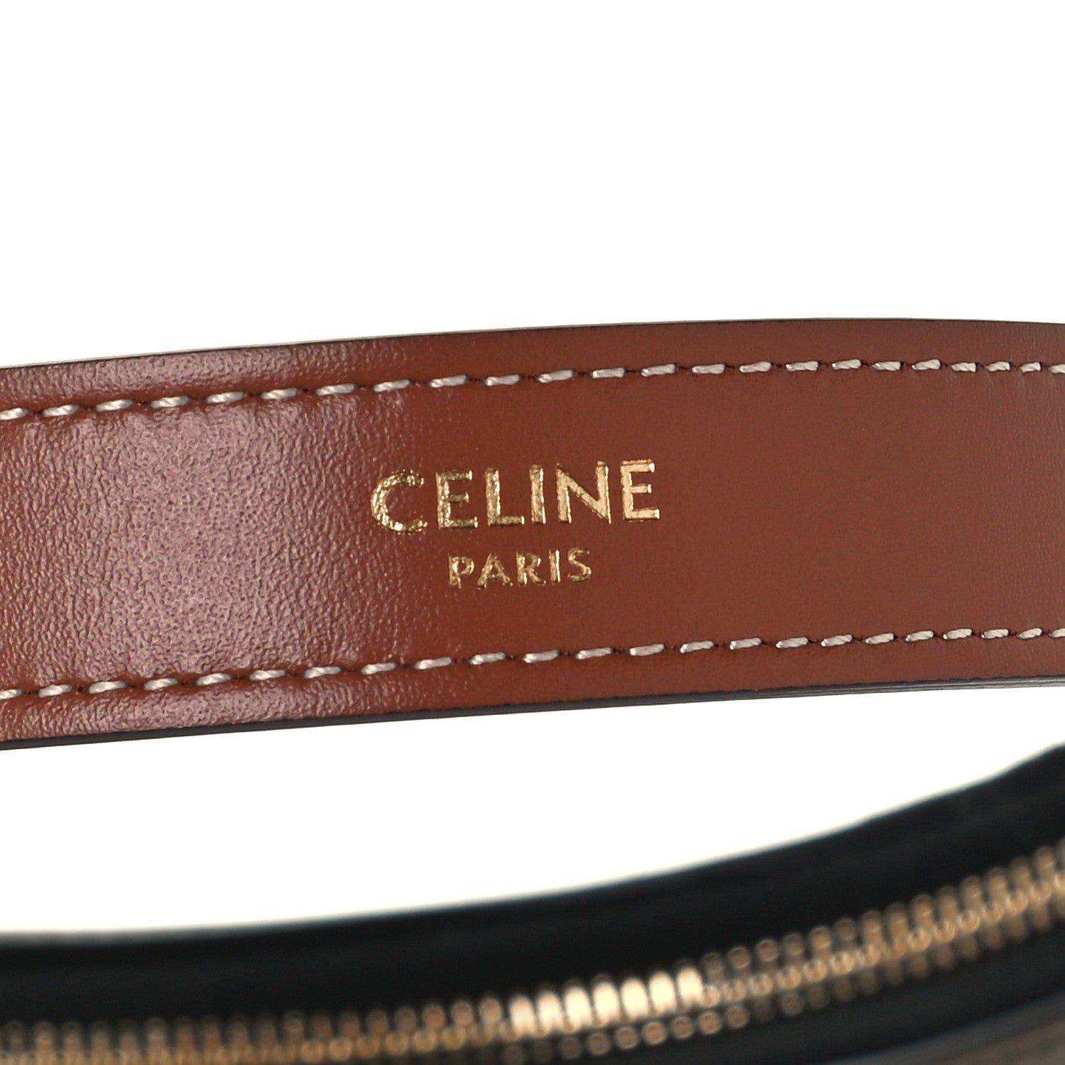 Celine Canvas Calfskin Camouflage Ava Logo Triomphe Shoulder Bag Khaki 8 of 11