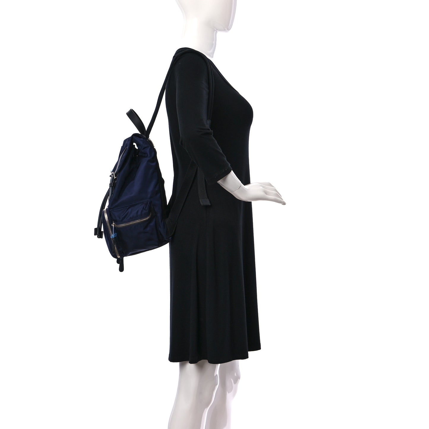 Nylon Logo Print Medium Rucksack Backpack Ink Blue