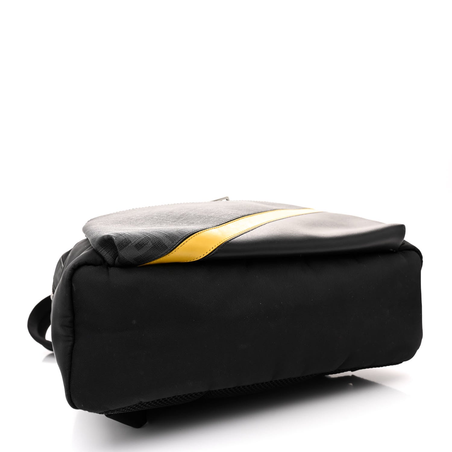 Fendi Glazed Fabric Nylon FF 1974 Diagonal Pouch Pocket Backpack Black Sunflower 4 of 12