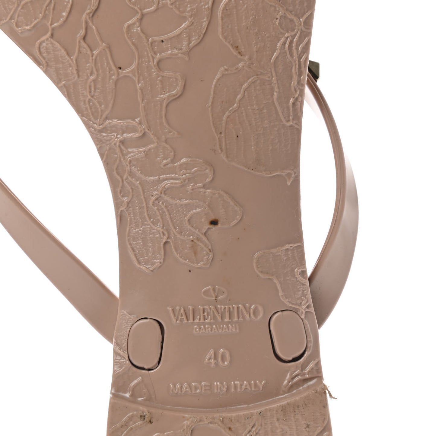 PVC Jelly Rockstud Bow Thong Sandals 40 Poudre