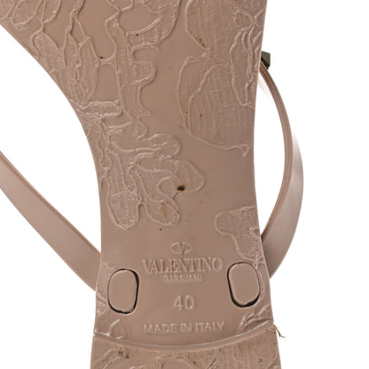 Valentino Garavani PVC Jelly Rockstud Bow Thong Sandals 40 Poudre 9 of 9