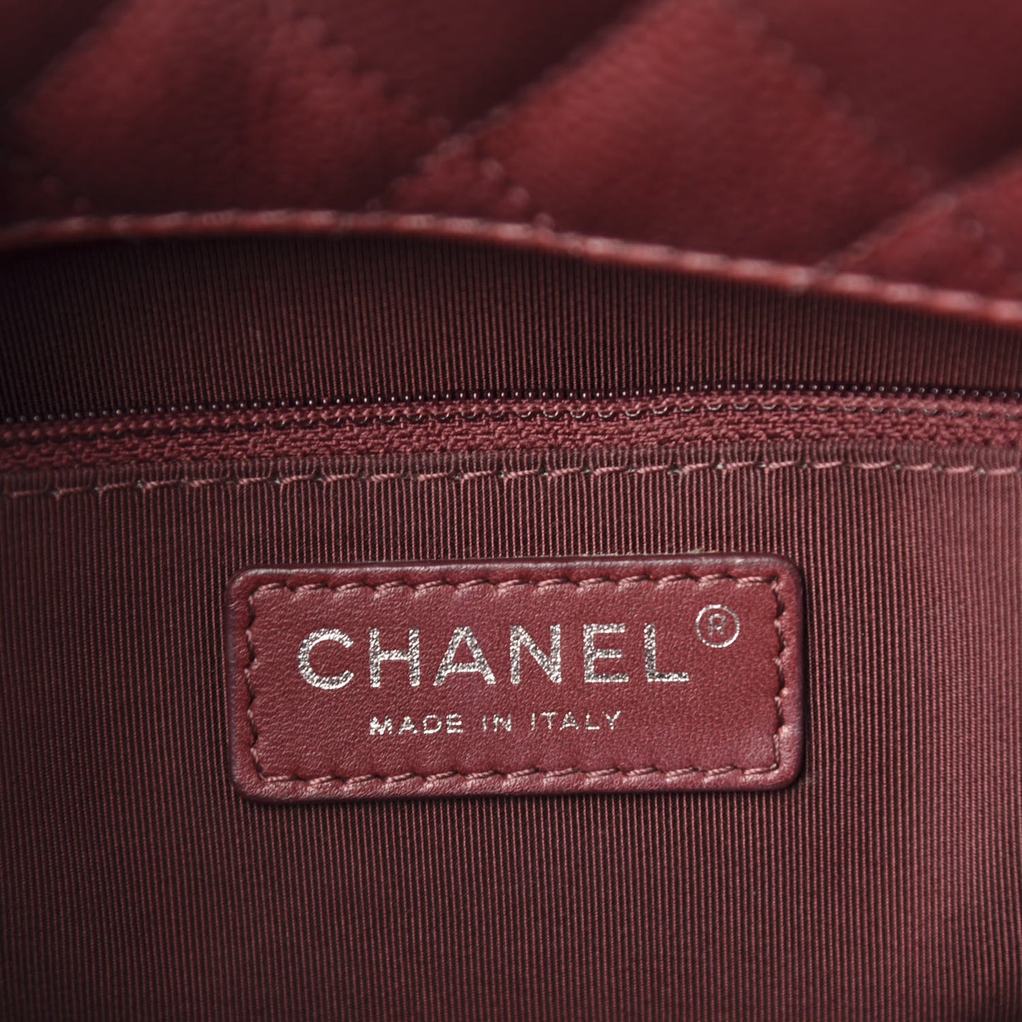 Caviar Quilted City Shopping Tote Dark Red