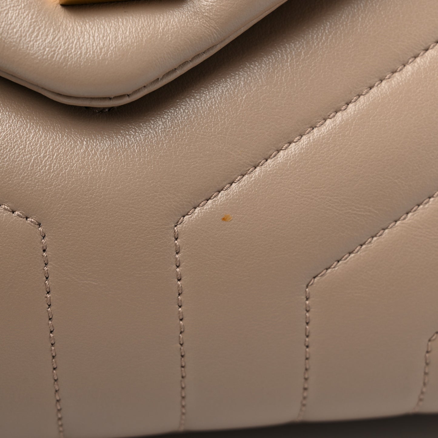 Calfskin Y Quilted Monogram Medium Loulou Chain Satchel Dark Beige
