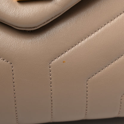 Saint Laurent Calfskin Y Quilted Monogram Medium Loulou Chain Satchel Dark Beige 16 of 18