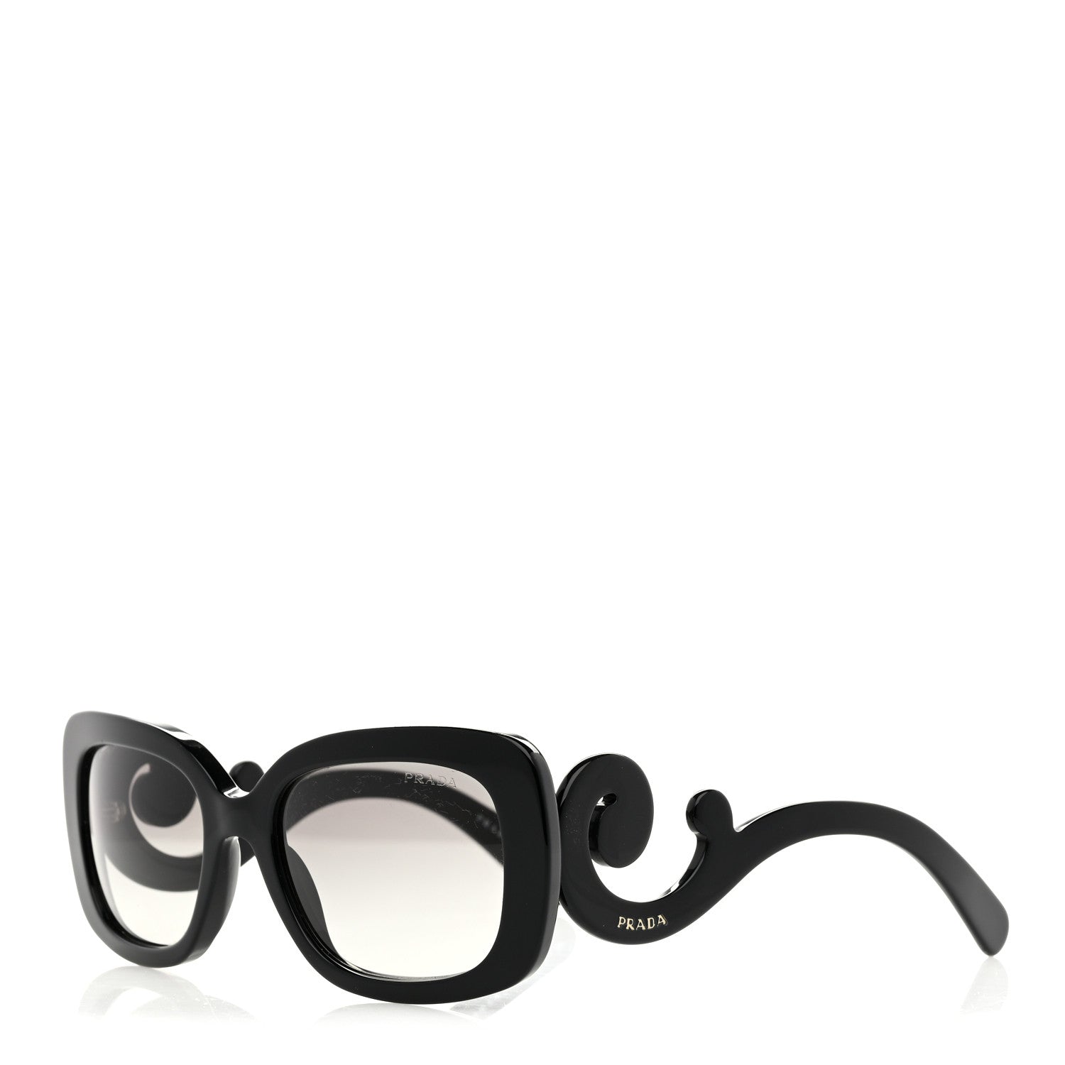 Prada Acetate Baroque Sunglasses SPR 27O Black 1 of 8