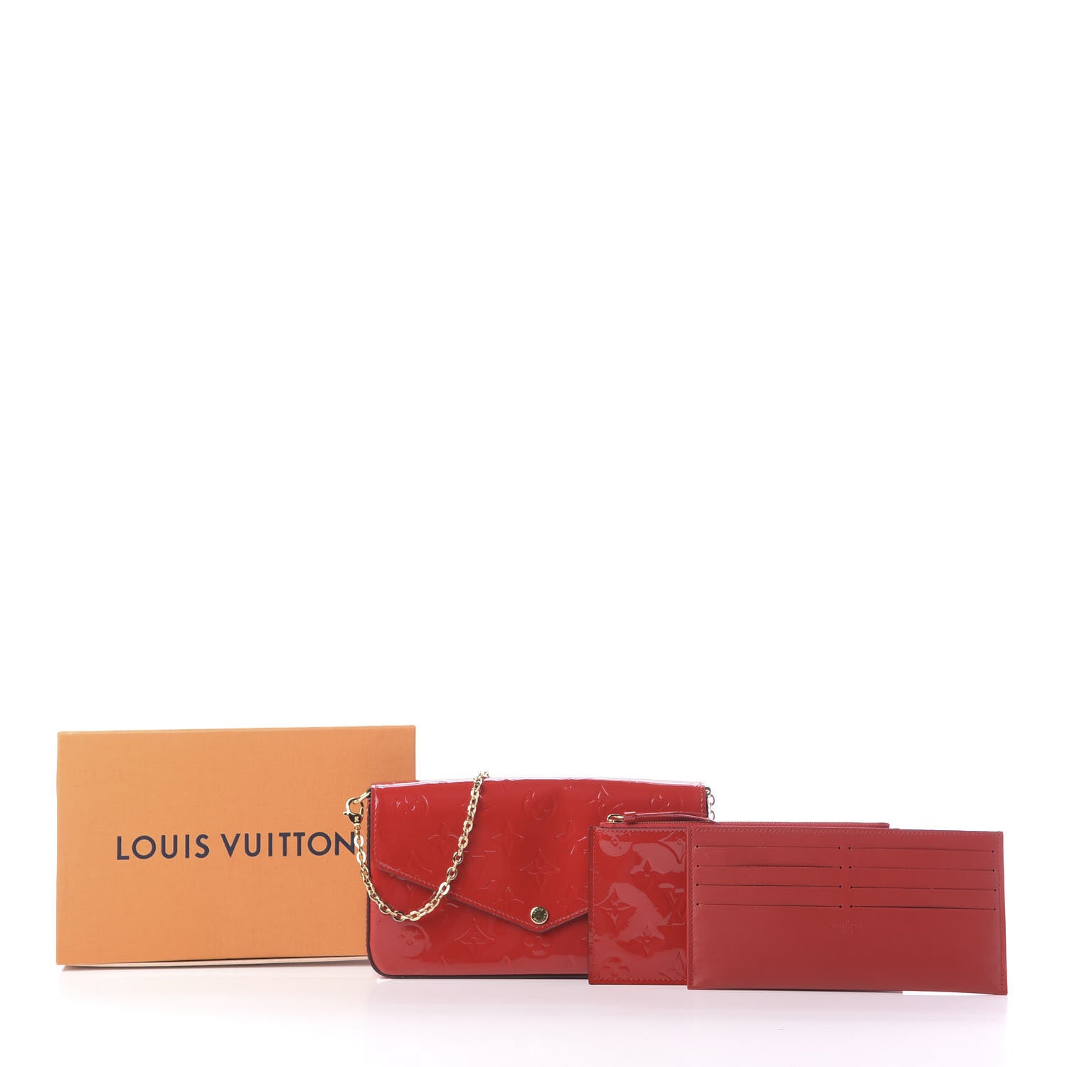 Louis Vuitton Vernis Felicie Pochette Chain Wallet Cherry 12 of 12