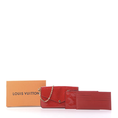 Louis Vuitton Vernis Felicie Pochette Chain Wallet Cherry 12 of 12