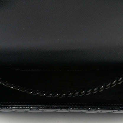 Saint Laurent Grain De Poudre Textured Mixed Matelasse Triquilt Small Monogram Satchel Black 4 of 7