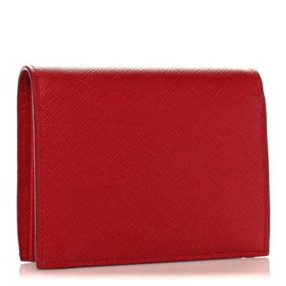 Prada Saffiano Monochrome Bi-Fold Wallet Fuoco 2 of 6
