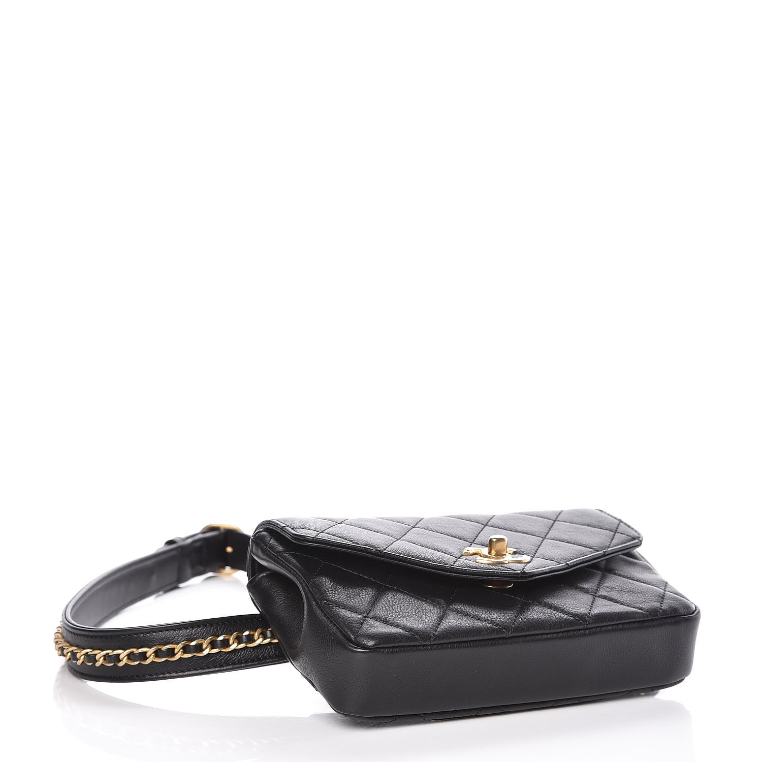 Chanel Calfskin Quilted Flap Waist Bag Black 4 of 9