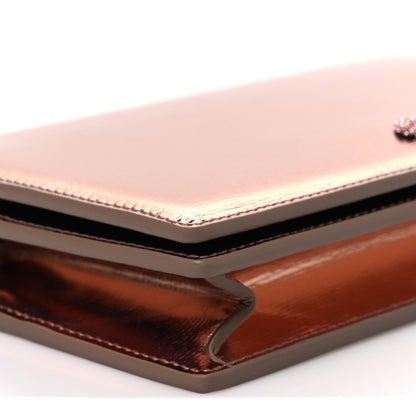 Gucci Textured Patent Bi-color GG Marmont Wallet on Chain  Pink 8 of 9