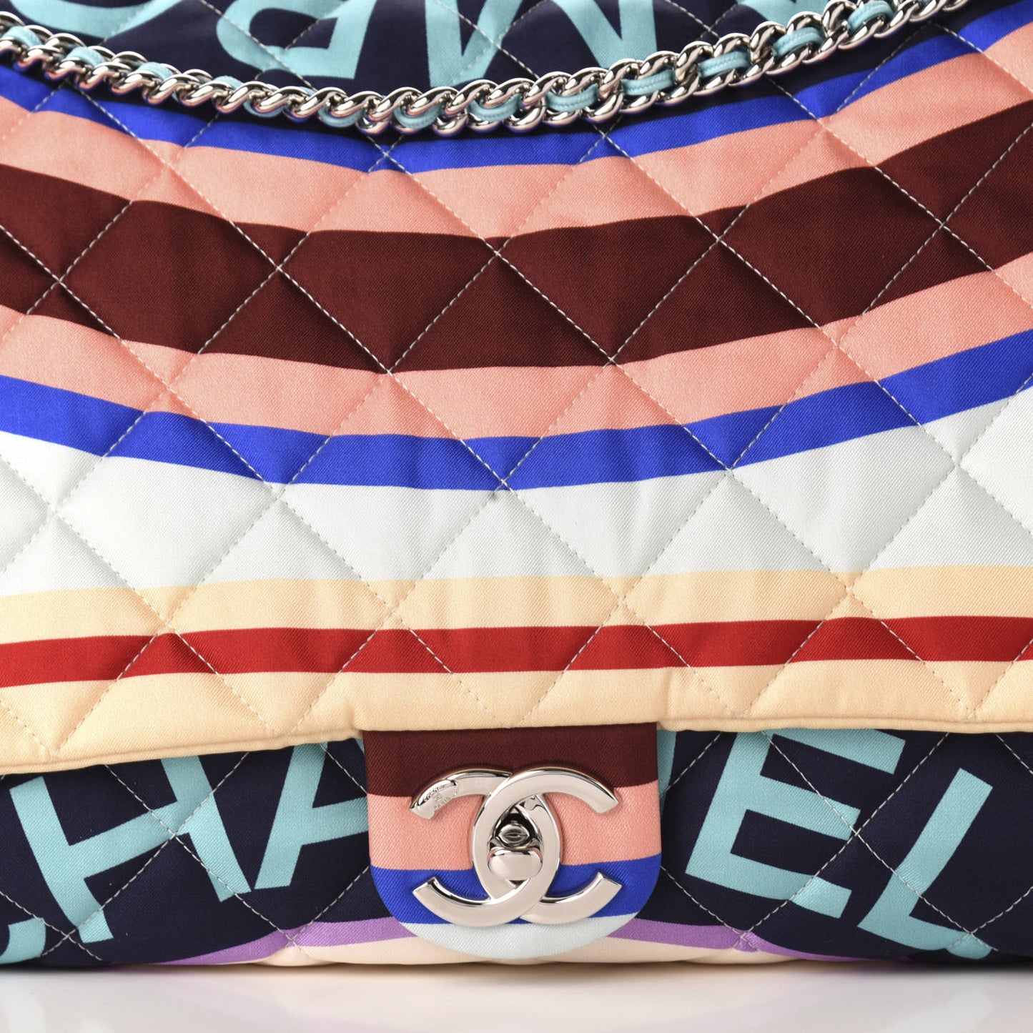 Fabric Quilted Printed XXL Flap Multicolor