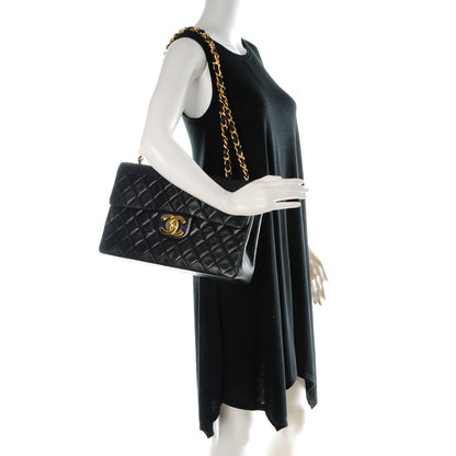 Chanel Lambskin Quilted XL Jumbo Single Flap Black 2 of 10
