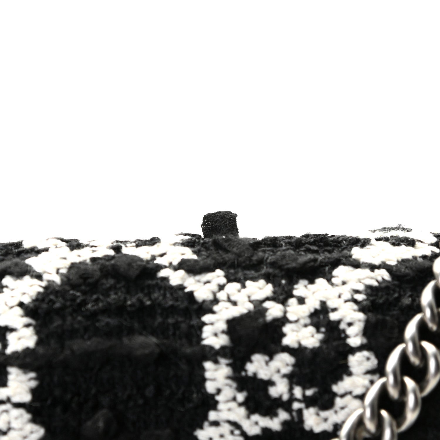 Gucci Tweed GG Monogram Mini Dionysus Chain Wallet Black White Romantic Cherry 6 of 9