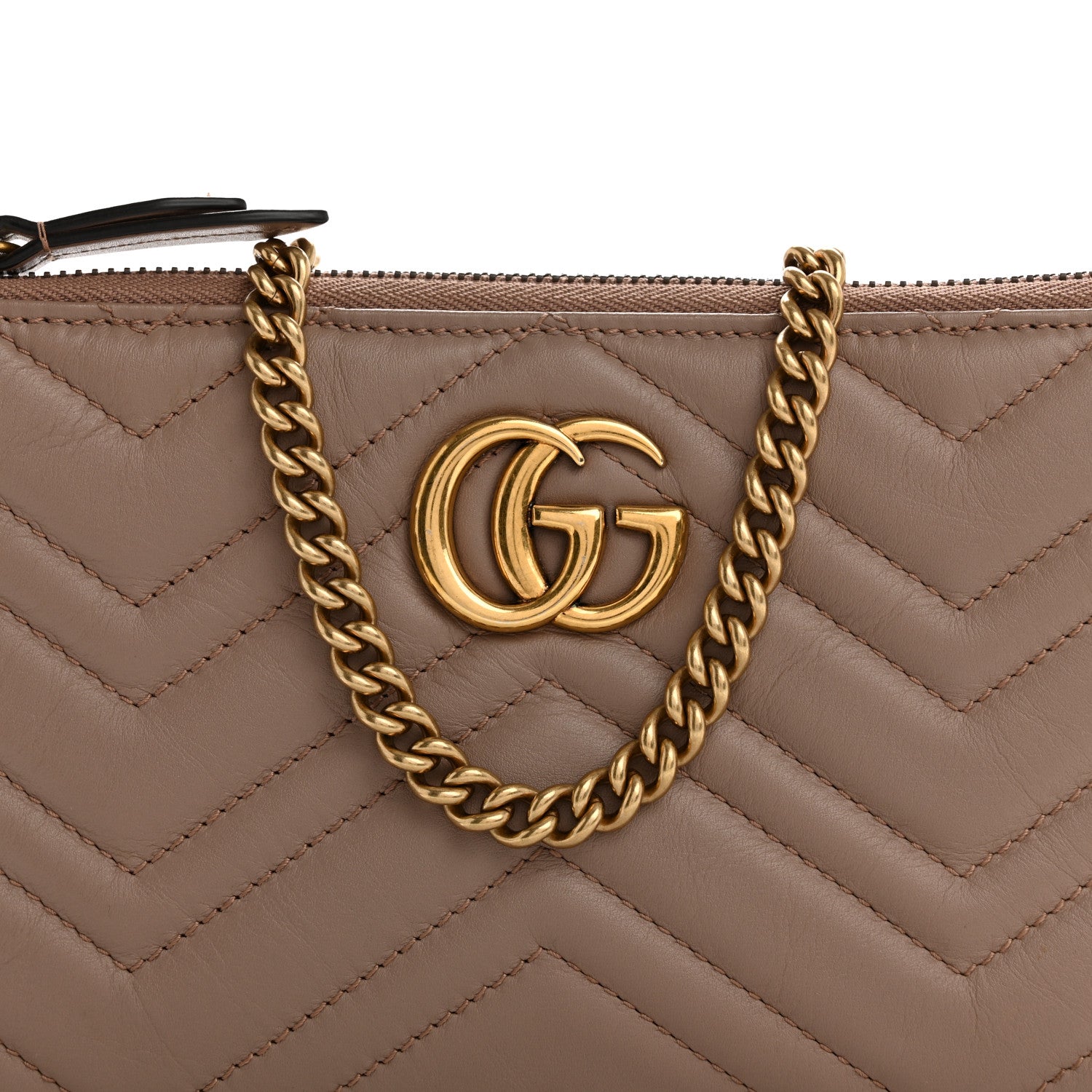 Gucci Calfskin Matelasse Mini GG Marmont Chain Bag Porcelain Rose 8 of 13