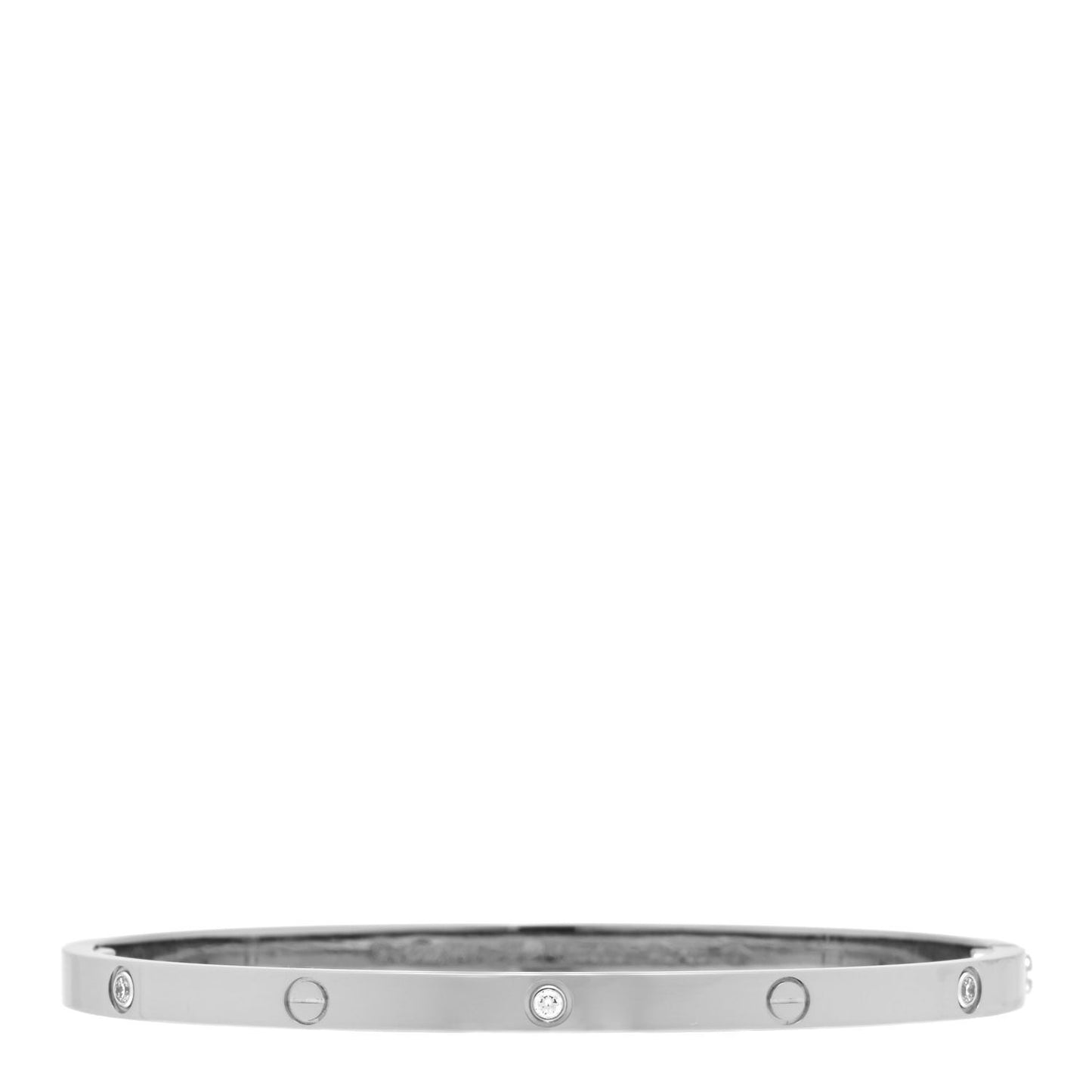 18K White Gold 6 Diamond Small LOVE Bracelet 17