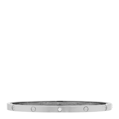 Cartier 18K White Gold 6 Diamond Small LOVE Bracelet 17 1 of 6