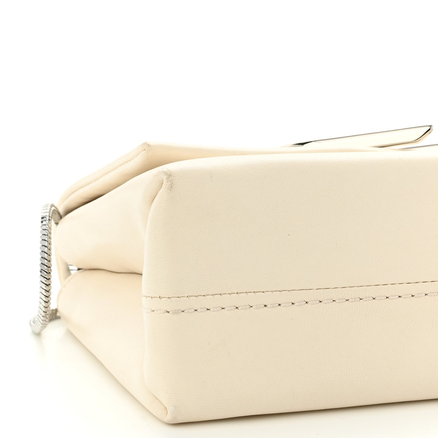 Calfskin Alix Soft Flap Clutch White