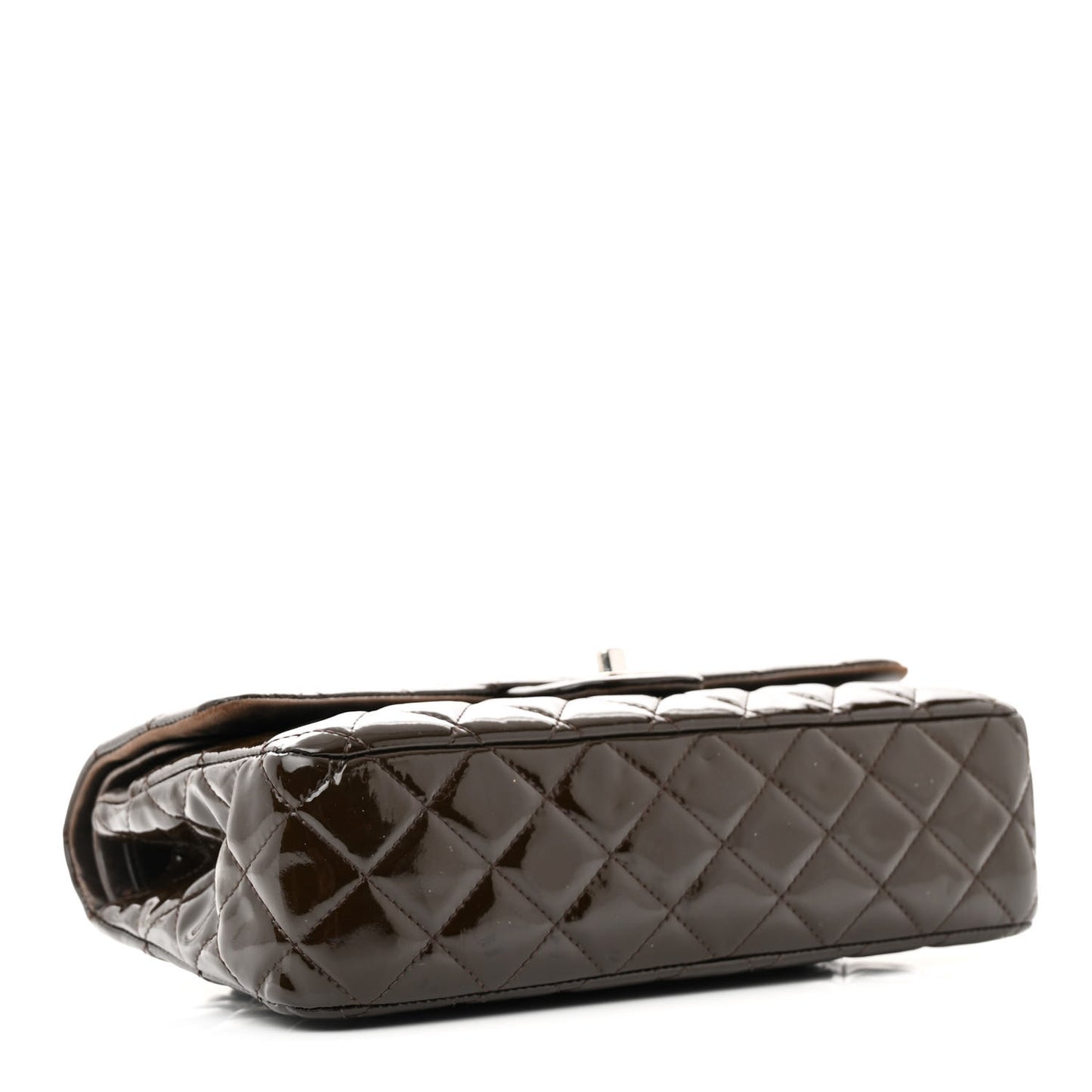 Patent Quilted Medium Double Flap Brown