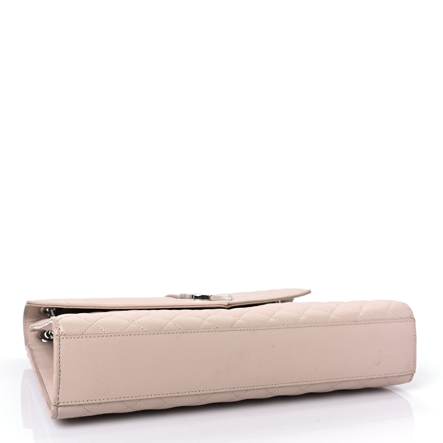 Saint Laurent Grain De Poudre Textured Mixed Matelasse Large Triquilt Monogram Satchel Rose 3 of 7